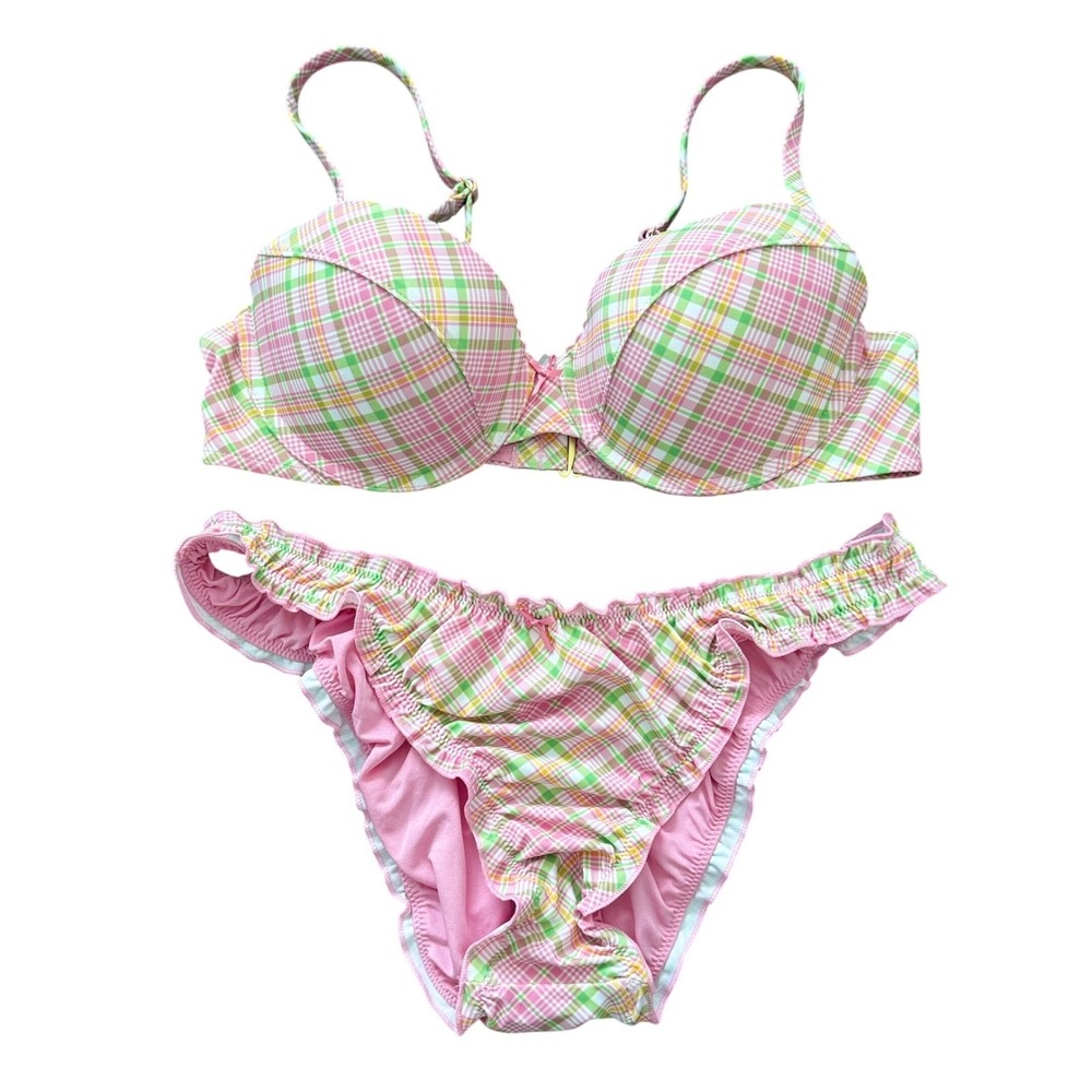 Victoria's Secret PINK x Frankies Bikinis Push-Up Top & Ruffle Bikini Bottom